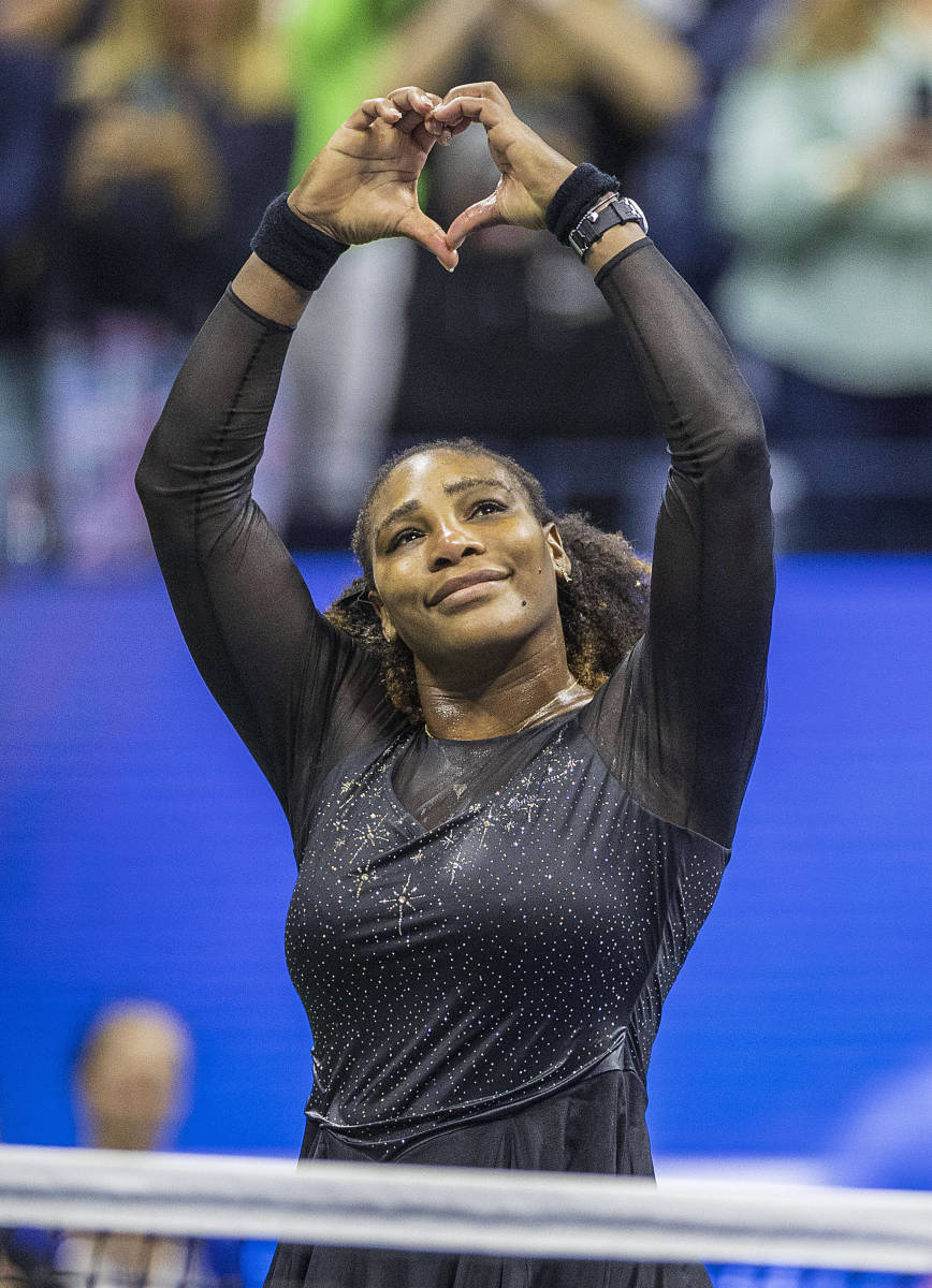 Serena Williams en su último partido de tenis profesional en septiembre del 2022